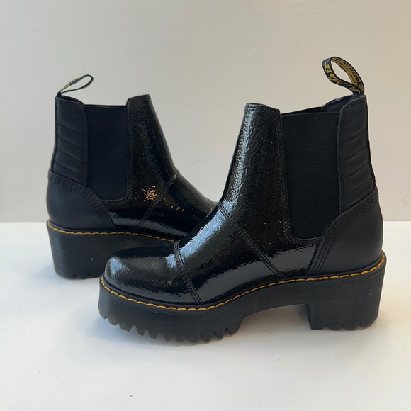 Dr. Martens Rozalie Platform‎ Chelsea Boots Black Patent Leather Womens Size 8 - Picture 5 of 9